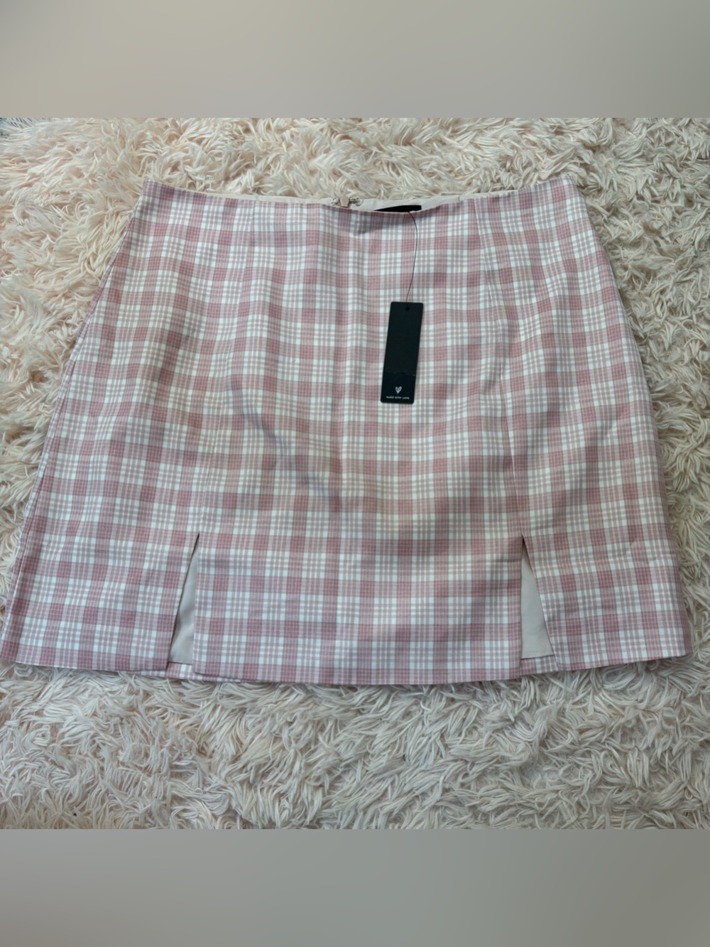 Lulu's Pink and White Plaid Button-Down Shirt